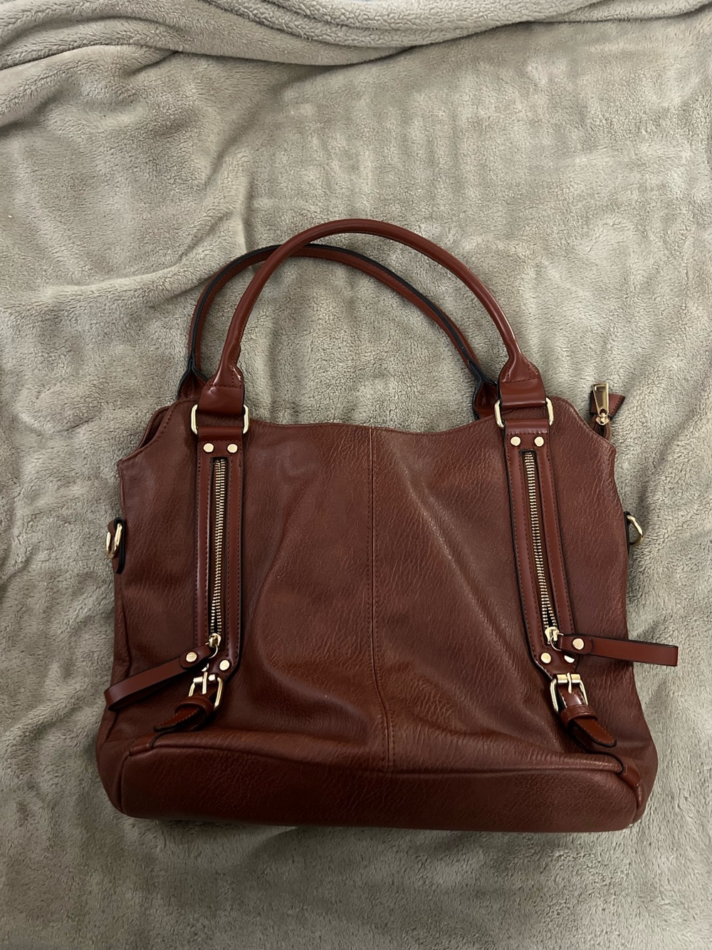 Brown Leather Tote Handbag